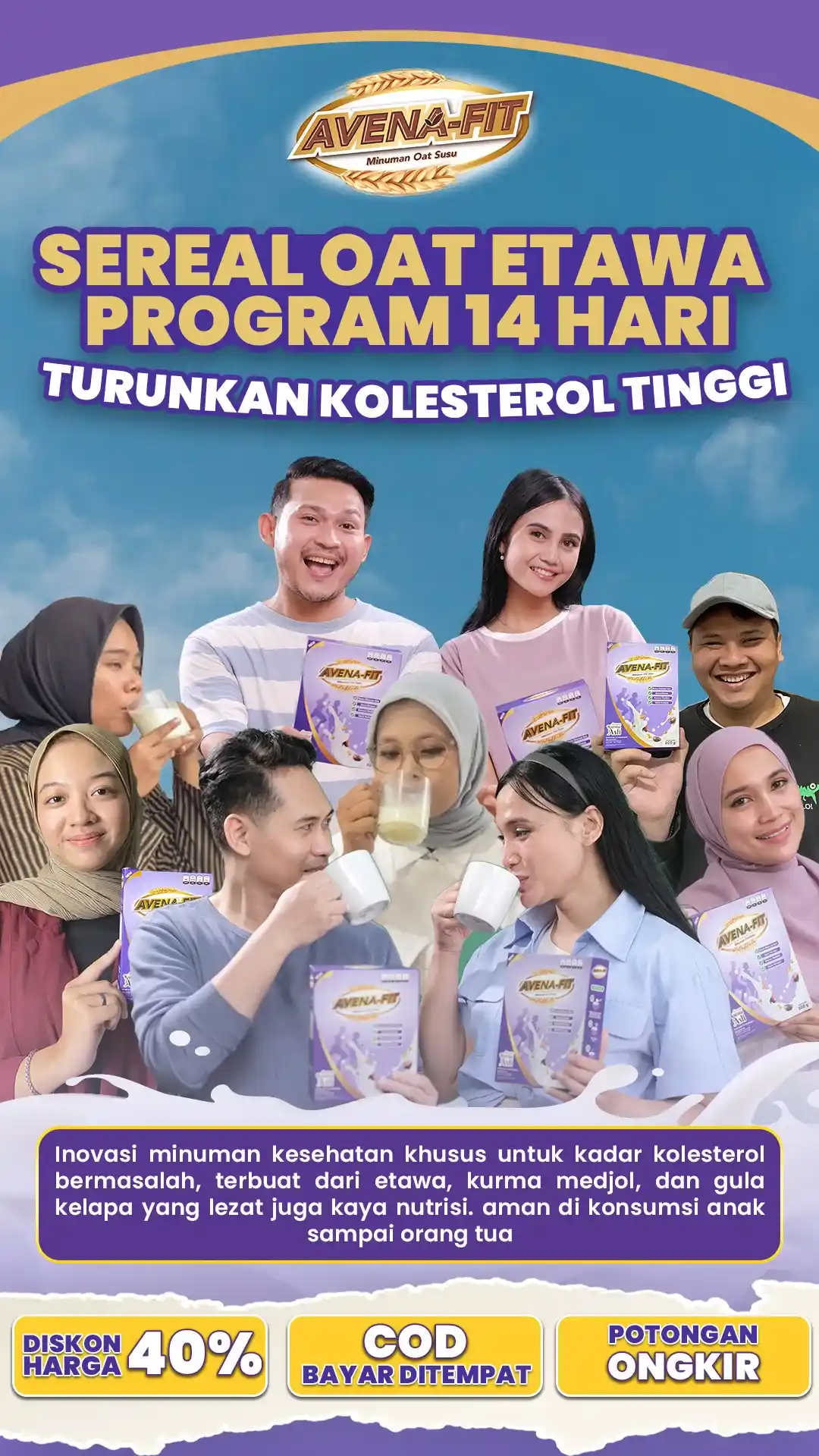 Sereal oat etawa program 14 hari turunkan kolesterol tinggi