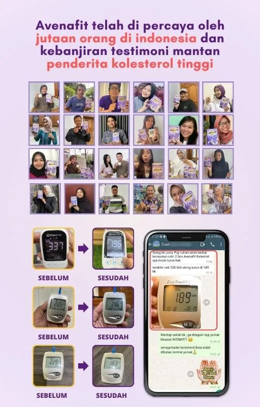 Avenafit telah dipercaya oleh jutaan orang di indonesia dan kebanjiran testimoni mantan penderita kolesterol